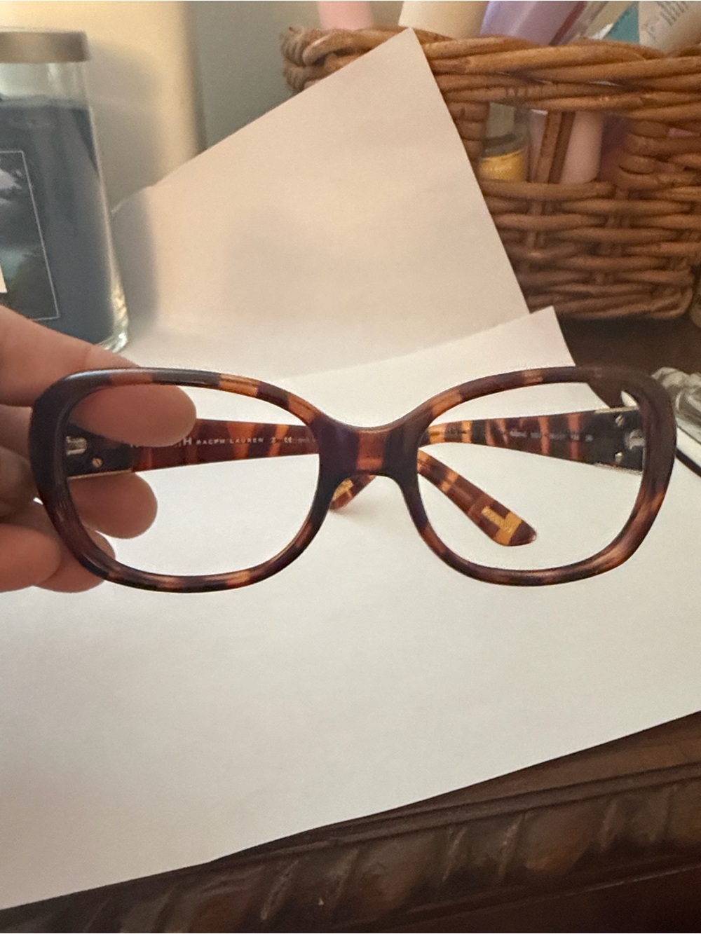 Ralph Lauren Tortoiseshell Brown & Amber Oval Eyeglass Frames